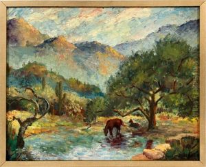 Mountain Landscape by Joseph Kleitsch