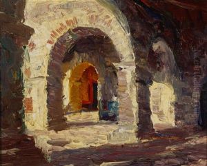 Sunlit Cloisters, San Juan Capistrano Mission Cloisters by Joseph Kleitsch