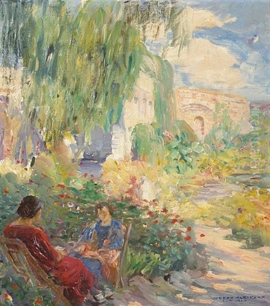 A Conversation In A Mission Garden - view 1