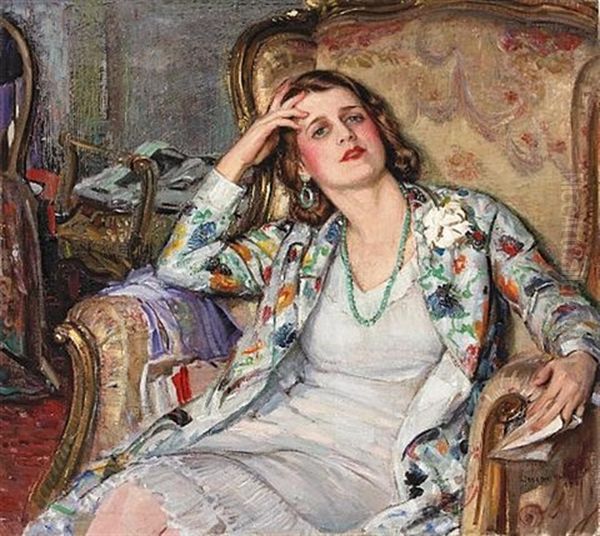 Portrait Of Ruth Renick (the Jade Necklace) - view 1