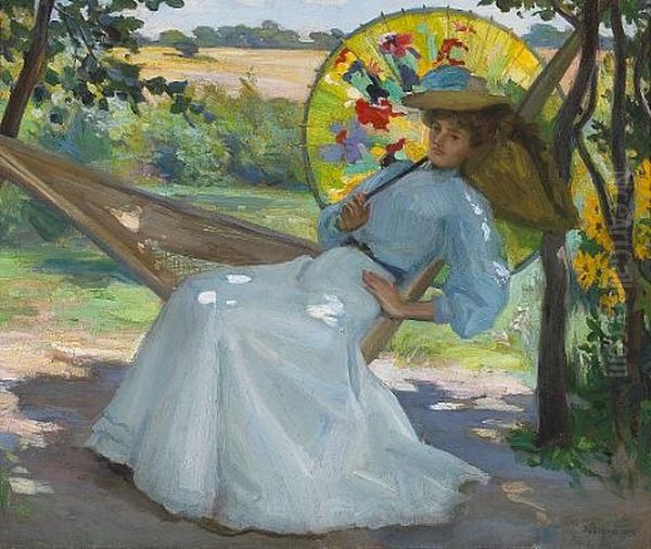 A Young Girl In A Hammock - view 1