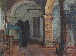 Monks Under A Mission Arcade by Joseph Kleitsch