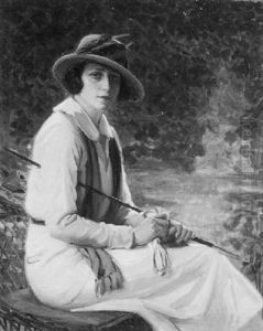 Portrait Of A Seated Woman With A Walking Stick