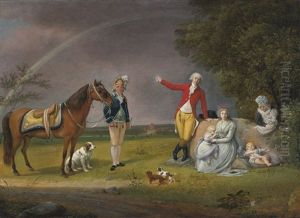 Portrait Of Prince Alexander Mikhailovich Beloselsky And His Family In A Landscape
