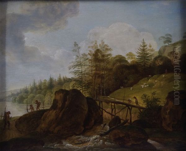 Sommerlandschaft Mit Hirten (+ Another, Similar; Pair) - view 1