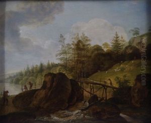 Sommerlandschaft Mit Hirten (+ Another, Similar; Pair) by Johann Christian Klengel