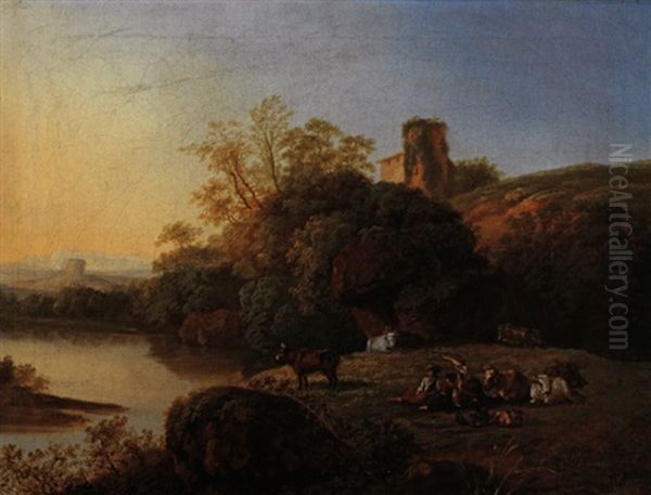 Flusslandschaft Mit Figurenstaffage - view 1