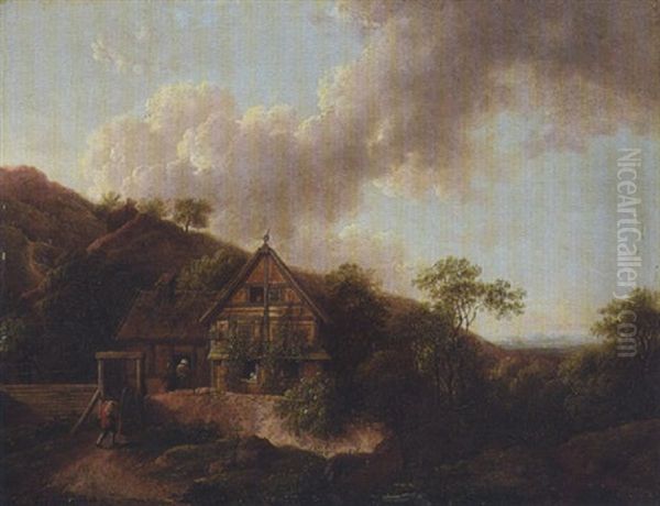 Bauerngehoft Vor Berglandschaft - view 1