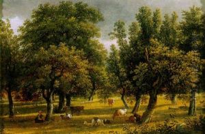 A Shepherdess And Her Flock In An Extensive Wooded Landscape by Johann Christian Klengel