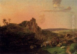 Landschaft Mit Hirten by Johann Christian Klengel