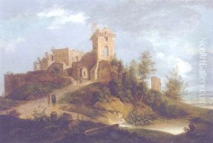 Burgruine Vor Weiter Landschaft
