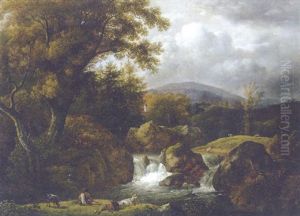 Landschaft Mit Wasserfall by Johann Christian Klengel