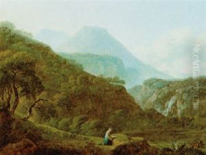Die Busende Magdalena In Einer Bewaldeten Gebirgslandschaft