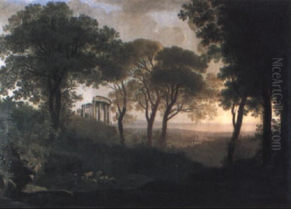 Landschaft Bei Tivoli Mit Dem Sybillentempel - view 1
