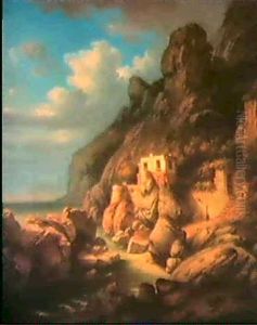 Felskuste Bei Amalfi by Leo Von Klenze