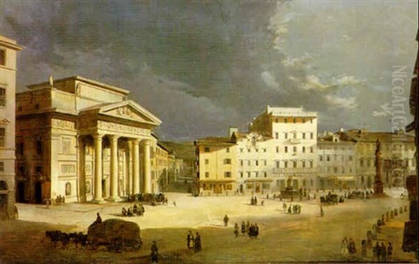 Die Piazza Della Borsa In Triest Bei Nacht - view 1
