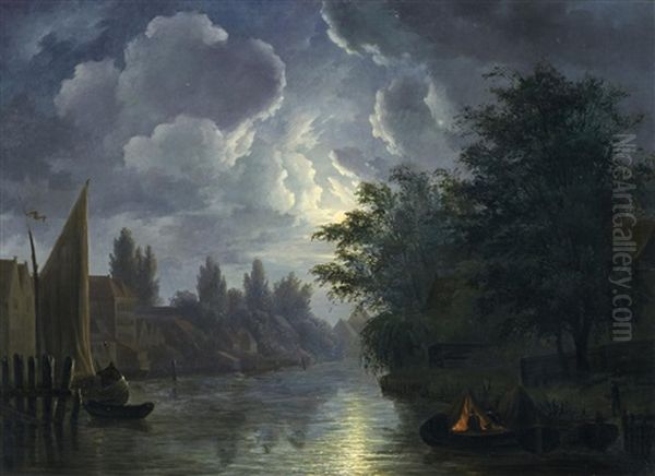 Nachtliche Szene Am Fluss - view 1