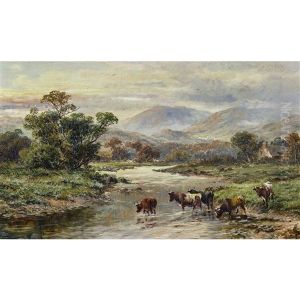 Weidende Kuhe Am Fluss by Willem De Klerk