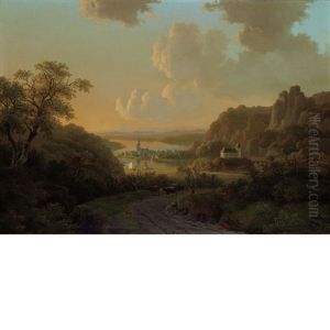 Landscape With Bluffs Opening Into A River Valley