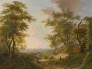 Blick Auf Eine Hollandische Stadt Am Fluss Blick Auf Eine Hollandische Stadt Am Fluss
