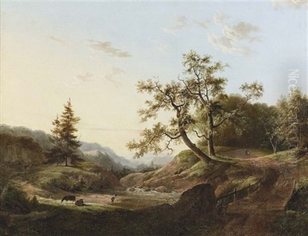 Stelzenlaufer In Einer Bewaldeten Flusslandschaft - view 1