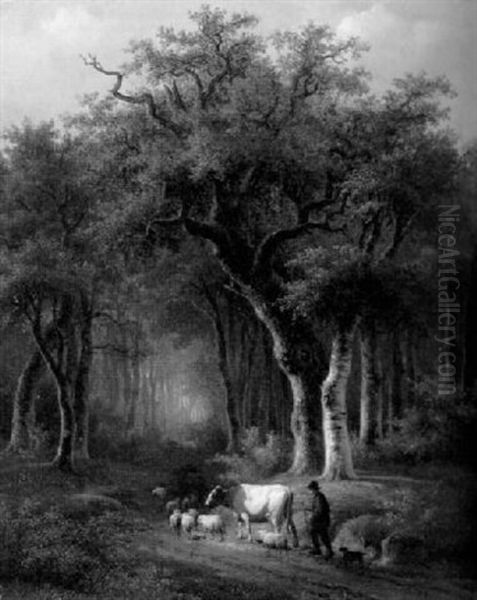 Romantische Waldlandschaft Mit Staffage - view 1