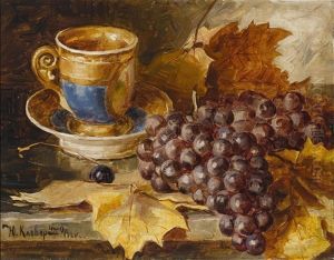 A Still Life With Grapes by Yuliy Yulevich Klever the Younger