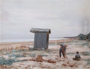 On The Beach by Yuliy Yulevich Klever the Younger