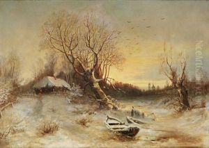Vinterlandskap by Yuliy Yulevich (Julius) Klever