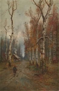 Road In The Forest by Yuliy Yulevich (Julius) Klever