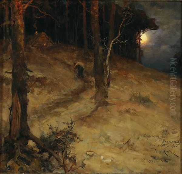 A Moonlit Night In The Forest by Yuliy Yulevich (Julius) Klever
