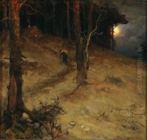 A Moonlit Night In The Forest by Yuliy Yulevich (Julius) Klever