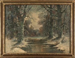 Winter Brook In The Snow by Yuliy Yulevich (Julius) Klever