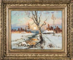 Schneelandschaft Im Abendrot Schneelandschaft Im Abendrot