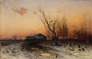 Winter Sunset by Yuliy Yulevich (Julius) Klever