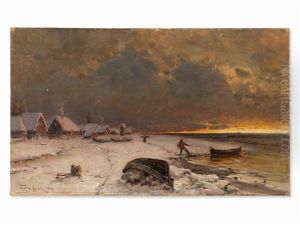 Naissaar Winter Landscape by Yuliy Yulevich (Julius) Klever