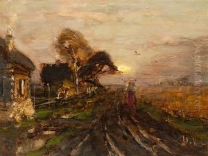 Country Lane At Sunset