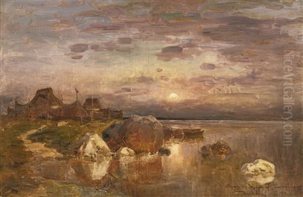 Sunset Over A Lake - view 1