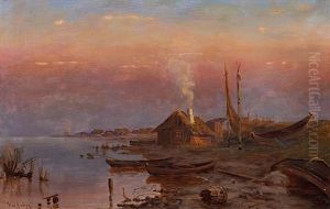 Sunrise At The Lake by Yuliy Yulevich (Julius) Klever