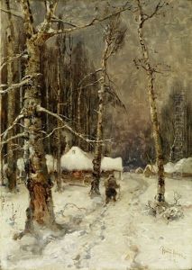 Winterlandschaft by Yuliy Yulevich (Julius) Klever
