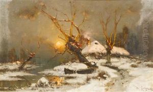Russian Forrest In Winter by Yuliy Yulevich (Julius) Klever