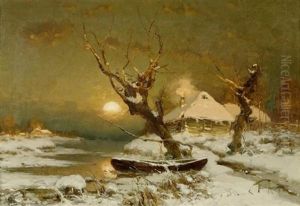 Winterlandschaft Mit Einem Bach by Yuliy Yulevich (Julius) Klever