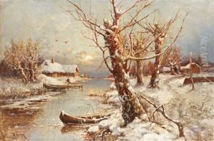 Stimmungsvolle Winterlandschaft by Yuliy Yulevich (Julius) Klever
