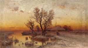 Sunset Over A Ukrainian Hamlet