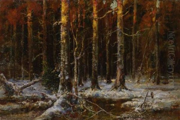 Forest In Winter (study) (+ Sketch, Verso) - view 1