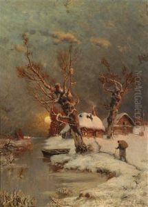 Romantische Winterlandschaft by Yuliy Yulevich (Julius) Klever
