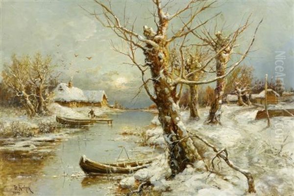 Winterliche Flusslandschaft - view 1