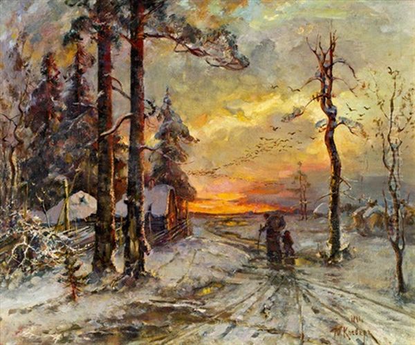 Sonnenuntergang In Winterlandschaft - view 1