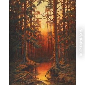 Forest At Sunset by Yuliy Yulevich (Julius) Klever