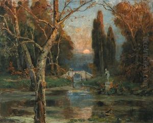 Vue De Parc Au Crepuscule by Yuliy Yulevich (Julius) Klever